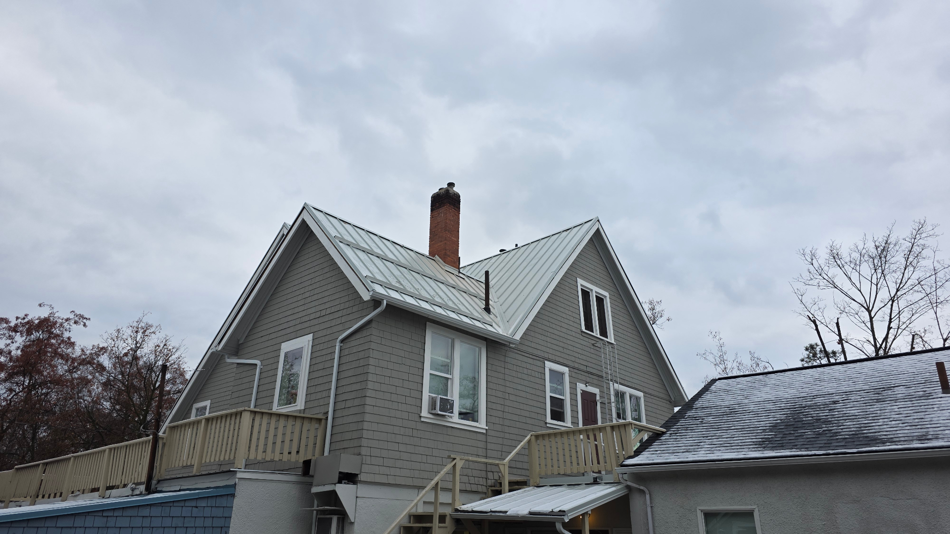 Residential roof completed from rear view in the Shuswap