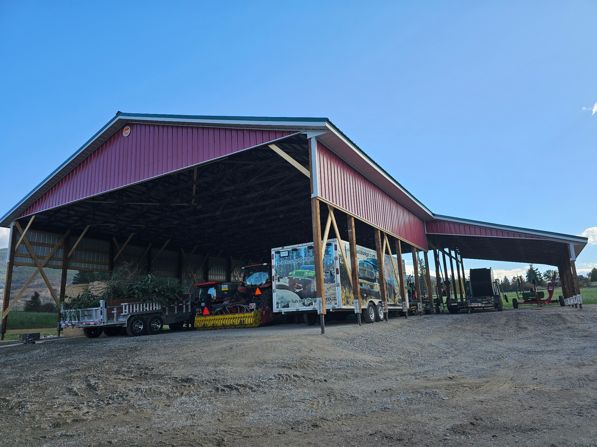 Large hay shed completed for a North Okanagan cattle operation